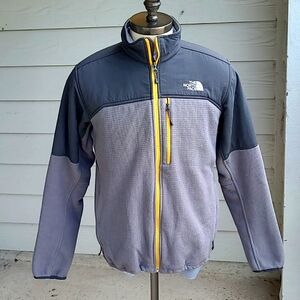 THE NORTH FACE Grey Dark Grey Fleece‎ Polyester Mens Large Full Zip Jacket